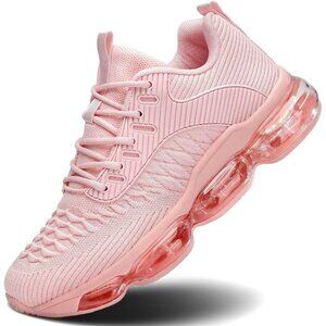 Women's Pink Air Cushion Running Shoes Fashion Tennis Sneakers For Gym Fitness